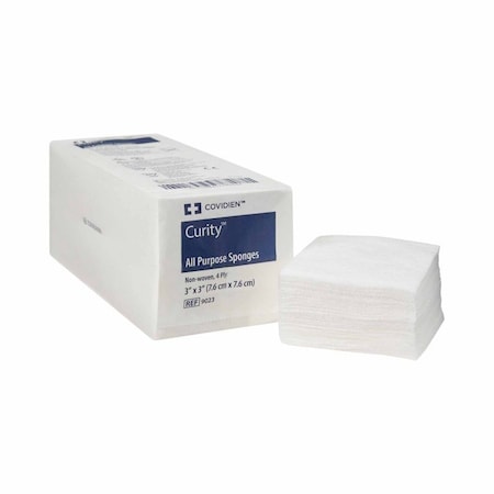 Curity Nonwoven Sponge, 4-Ply, 3 X 3 Inch, NonSterile 4-Ply Square, 4000PK 9023